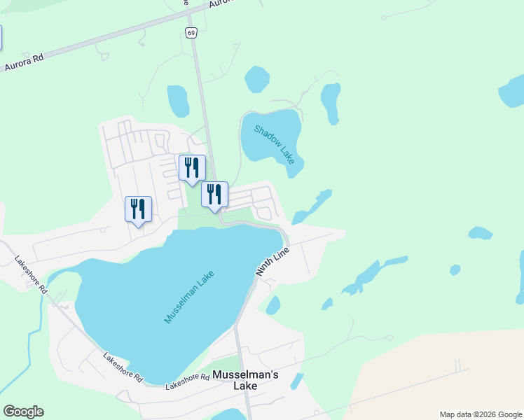 map of restaurants, bars, coffee shops, grocery stores, and more near 29 Hawaiian Circle in Whitchurch-Stouffville