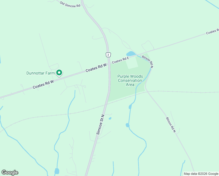 map of restaurants, bars, coffee shops, grocery stores, and more near Simcoe Street North in Oshawa