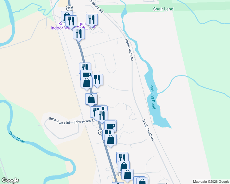 map of restaurants, bars, coffee shops, grocery stores, and more near 114 Amethyst Hill Road in Conway