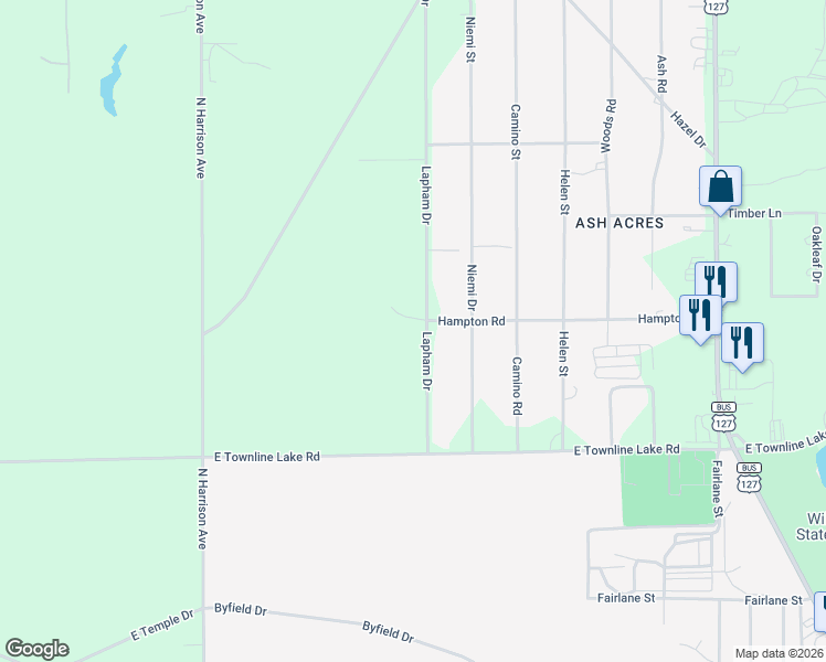map of restaurants, bars, coffee shops, grocery stores, and more near 3385 Lapham Drive in Harrison