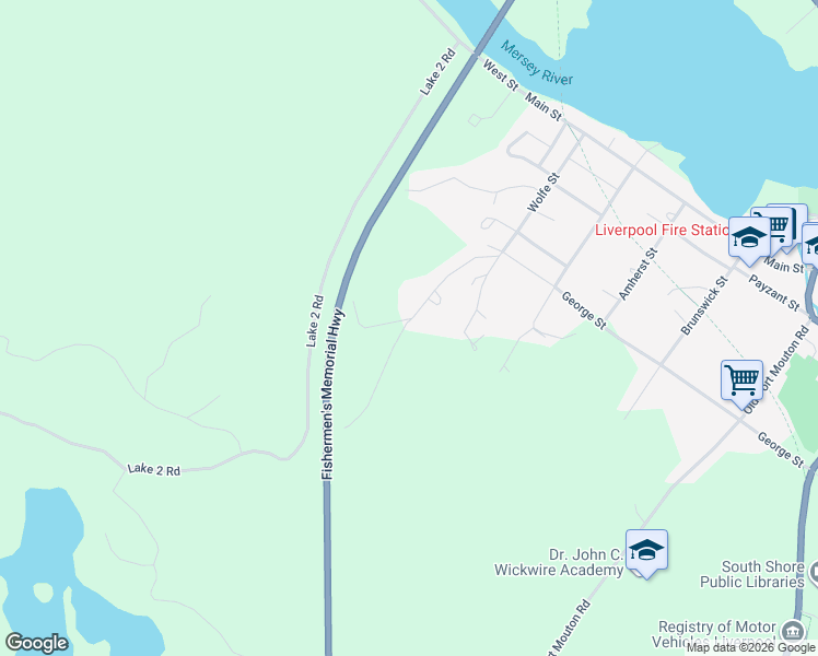 map of restaurants, bars, coffee shops, grocery stores, and more near 59 Town Lake Road in Liverpool