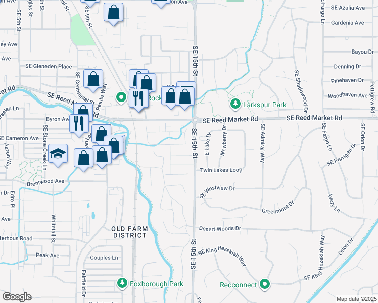 map of restaurants, bars, coffee shops, grocery stores, and more near 20796 Southeast Helen Lane in Bend