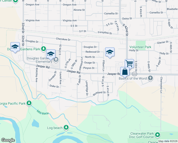 map of restaurants, bars, coffee shops, grocery stores, and more near 3920 Pinyon Street in Springfield