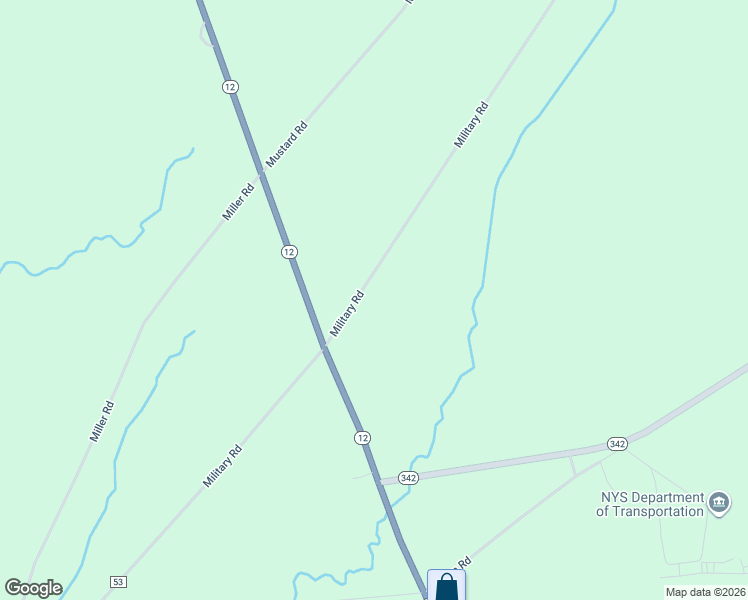 map of restaurants, bars, coffee shops, grocery stores, and more near 25424 Military Road in Watertown