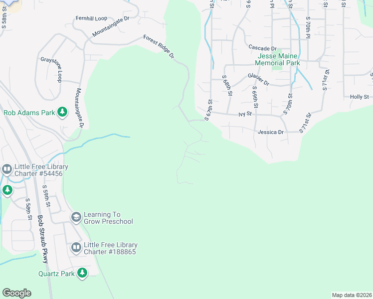 map of restaurants, bars, coffee shops, grocery stores, and more near 962 South 66th Place in Springfield