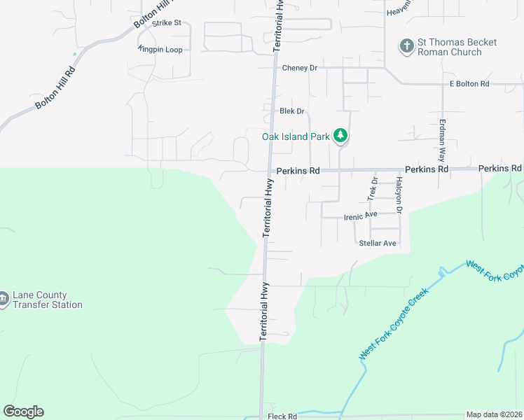 map of restaurants, bars, coffee shops, grocery stores, and more near 87624 Territorial Highway in Veneta