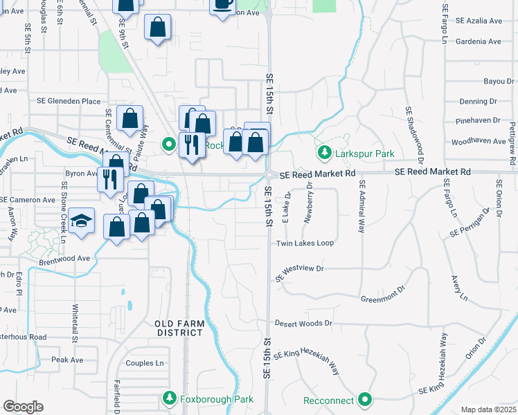 map of restaurants, bars, coffee shops, grocery stores, and more near 20801 Southeast Iron Horse Lane in Bend