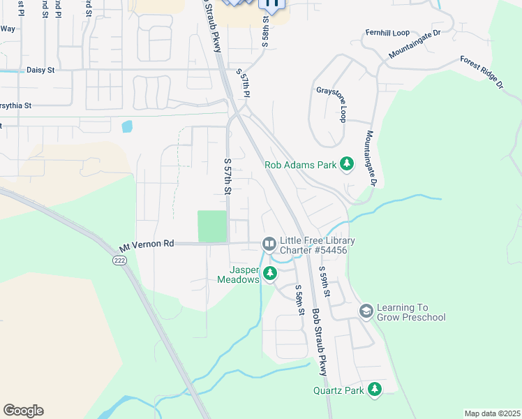 map of restaurants, bars, coffee shops, grocery stores, and more near 1196 South 58th Street in Springfield