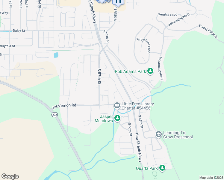 map of restaurants, bars, coffee shops, grocery stores, and more near 1196 South 58th Street in Springfield