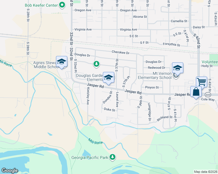 map of restaurants, bars, coffee shops, grocery stores, and more near 3680 Jasper Road in Springfield