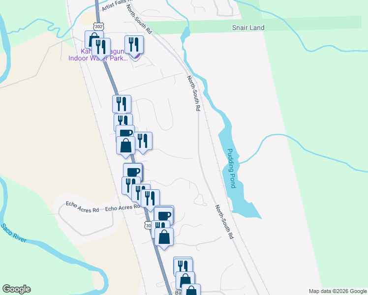 map of restaurants, bars, coffee shops, grocery stores, and more near 114 Amethyst Hill Road in Conway