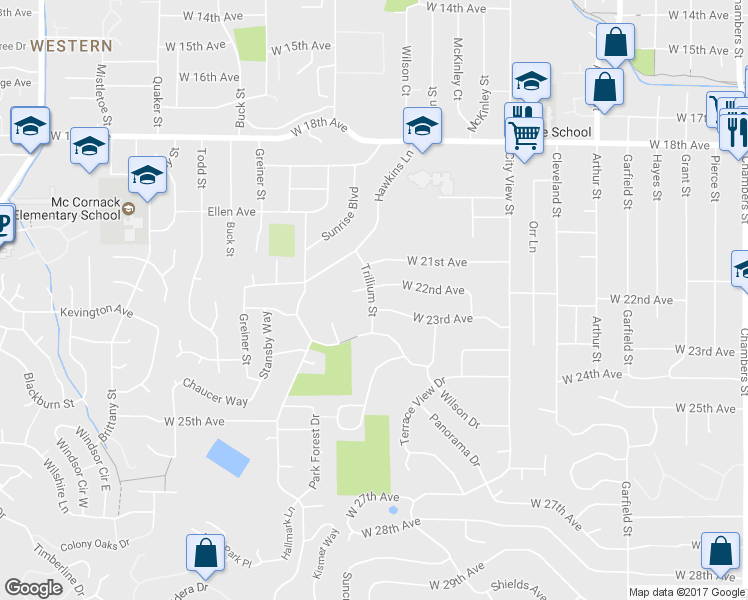 map of restaurants, bars, coffee shops, grocery stores, and more near 2285 Trillium Street in Eugene