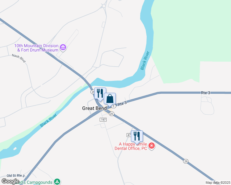 map of restaurants, bars, coffee shops, grocery stores, and more near 32769 Route 3 in Carthage