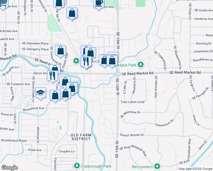 map of restaurants, bars, coffee shops, grocery stores, and more near 20770 Southeast Iron Horse Lane in Bend