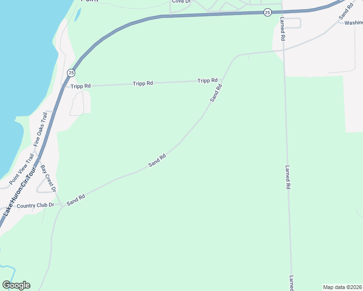 map of restaurants, bars, coffee shops, grocery stores, and more near 763 Sand Road in Port Austin