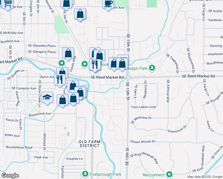 map of restaurants, bars, coffee shops, grocery stores, and more near 20774 Southeast Iron Horse Lane in Bend