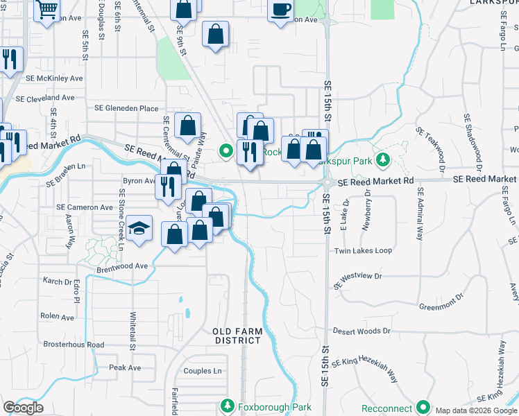 map of restaurants, bars, coffee shops, grocery stores, and more near 20705 Southeast Iron Horse Lane in Bend