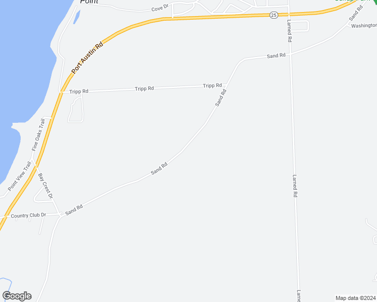map of restaurants, bars, coffee shops, grocery stores, and more near 763 Sand Road in Port Austin