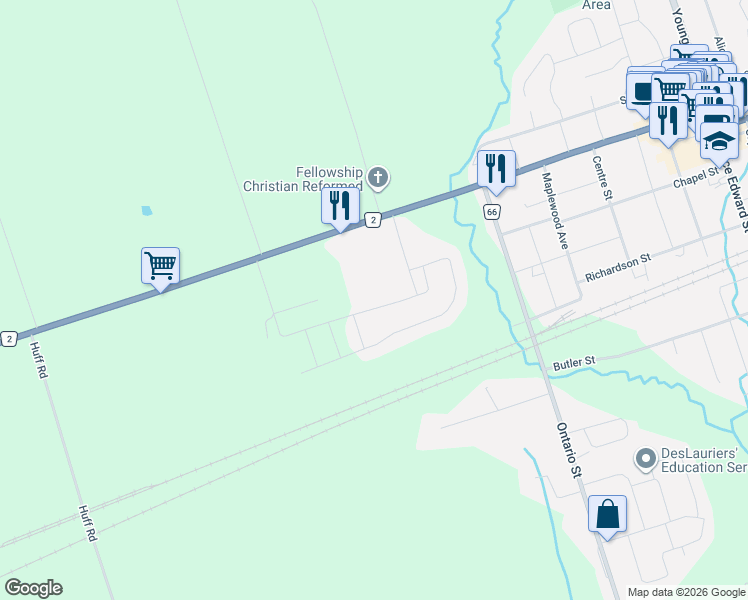 map of restaurants, bars, coffee shops, grocery stores, and more near 41 Cortland Way in Brighton