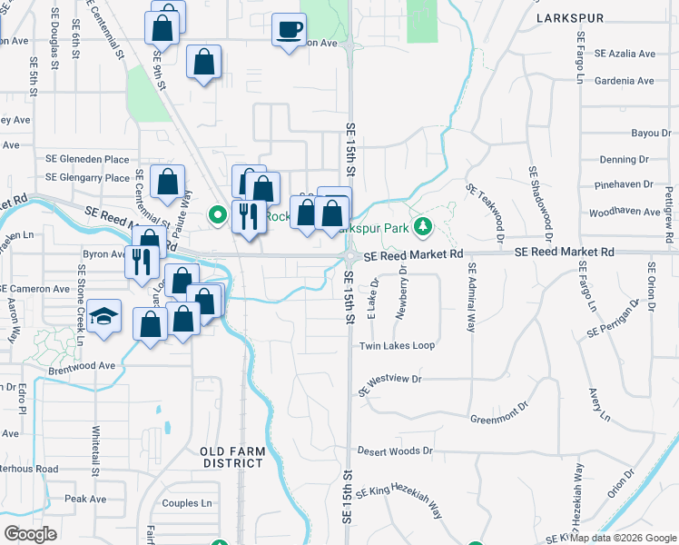 map of restaurants, bars, coffee shops, grocery stores, and more near 20770 Southeast Iron Horse Lane in Bend