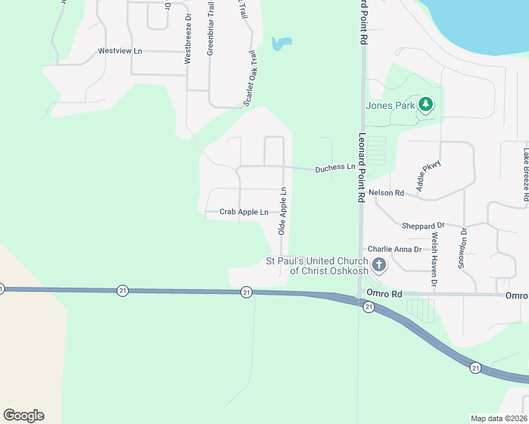 map of restaurants, bars, coffee shops, grocery stores, and more near 3884 Crab Apple Ln in Oshkosh