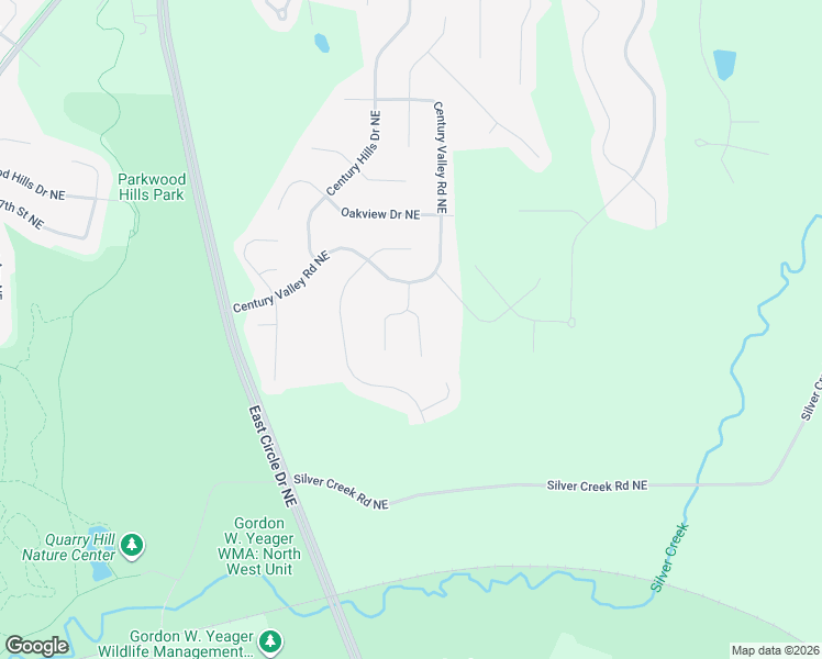 map of restaurants, bars, coffee shops, grocery stores, and more near 1497 Century Corner Lane Northeast in Rochester