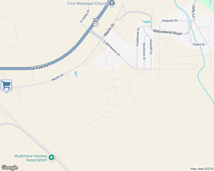 map of restaurants, bars, coffee shops, grocery stores, and more near 4606 Pahlmeyer Drive in Rapid City