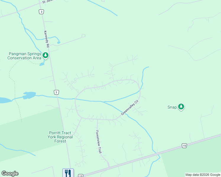map of restaurants, bars, coffee shops, grocery stores, and more near 41 Greenvalley Circle in Newmarket
