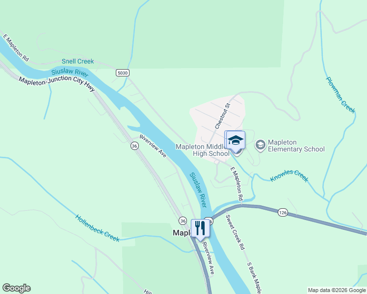 map of restaurants, bars, coffee shops, grocery stores, and more near 10919 East Mapleton Road in Mapleton