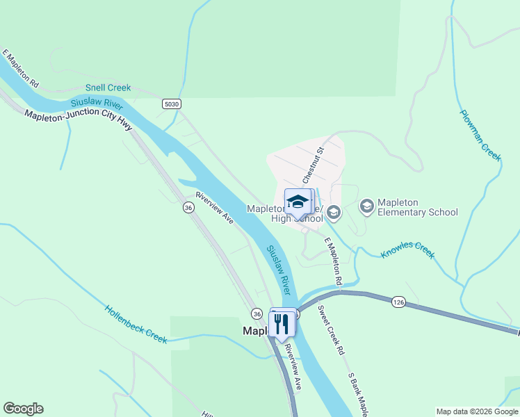 map of restaurants, bars, coffee shops, grocery stores, and more near 10919 East Mapleton Road in Mapleton
