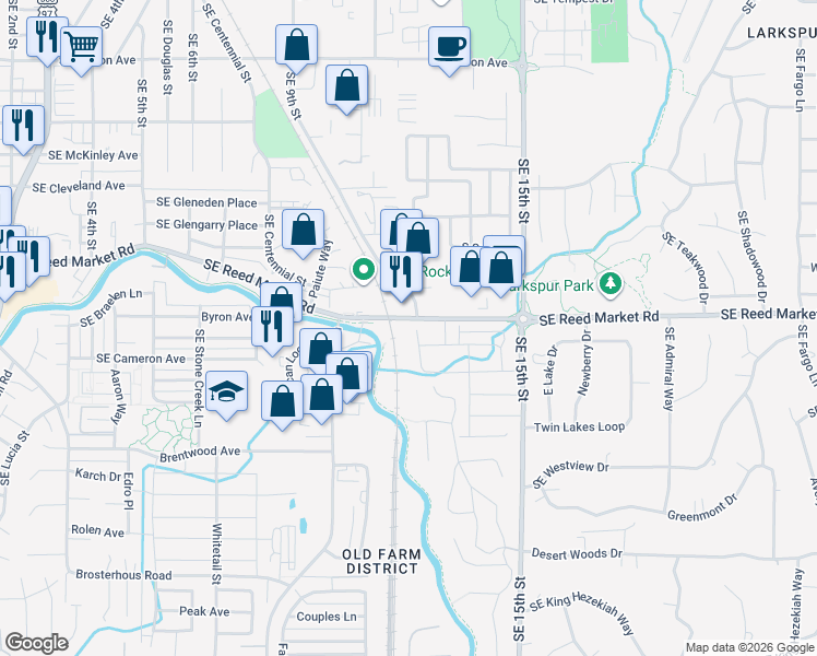 map of restaurants, bars, coffee shops, grocery stores, and more near 20685-20727 Southeast Reed Market Road in Bend