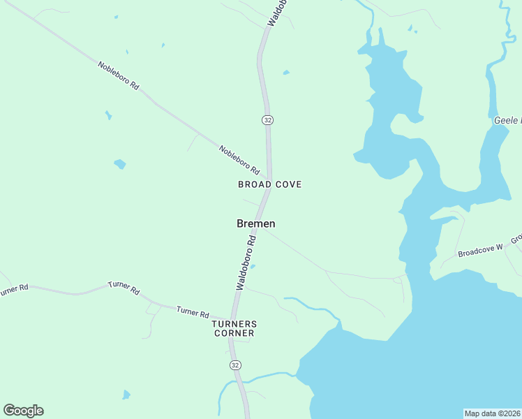 map of restaurants, bars, coffee shops, grocery stores, and more near 204 Waldoboro Road in Bremen