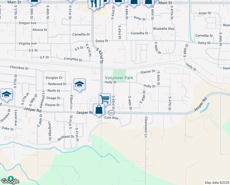 map of restaurants, bars, coffee shops, grocery stores, and more near 829 South 43rd Street in Springfield