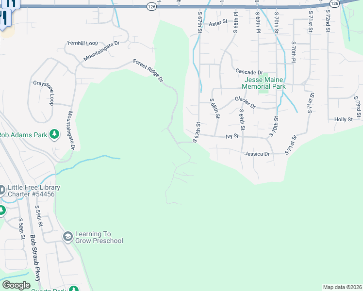 map of restaurants, bars, coffee shops, grocery stores, and more near 962 South 66th Place in Springfield