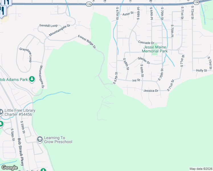 map of restaurants, bars, coffee shops, grocery stores, and more near 962 South 66th Place in Springfield