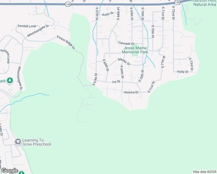 map of restaurants, bars, coffee shops, grocery stores, and more near 6825 Ivy Street in Springfield