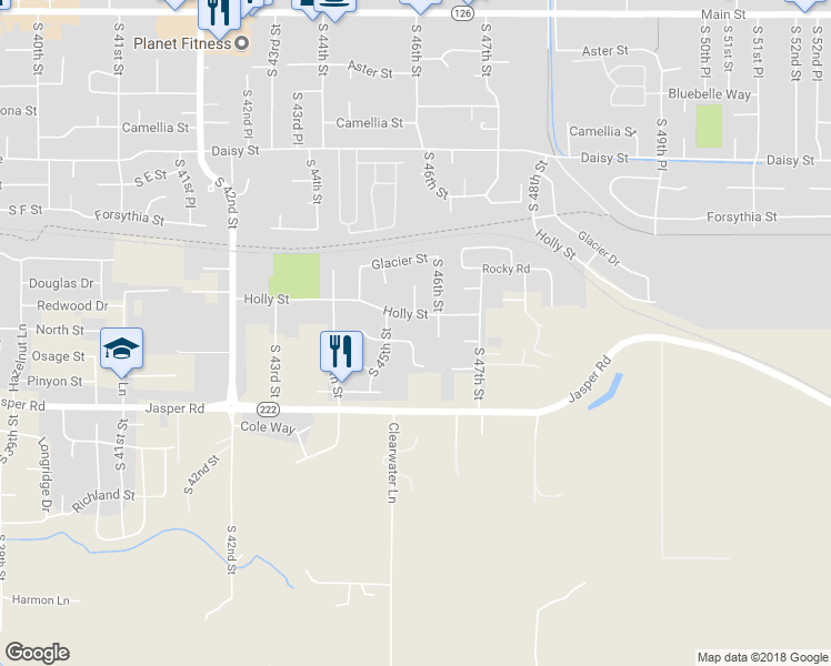 map of restaurants, bars, coffee shops, grocery stores, and more near 4532 Ivy Street in Springfield