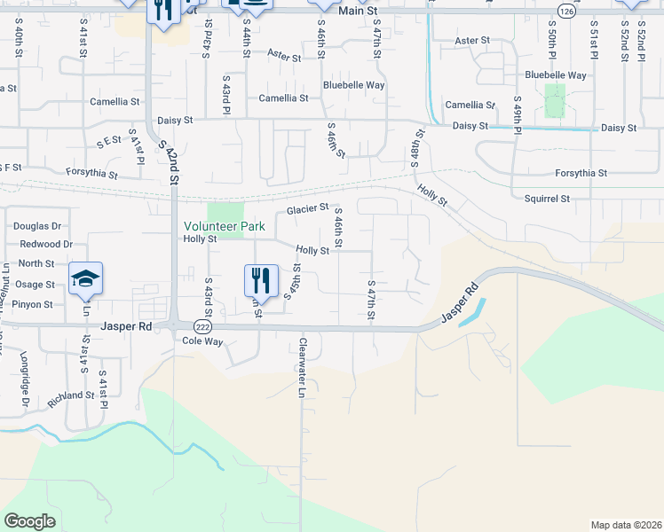 map of restaurants, bars, coffee shops, grocery stores, and more near 4532 Ivy Street in Springfield