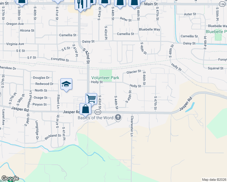 map of restaurants, bars, coffee shops, grocery stores, and more near 995 South 44th Street in Springfield