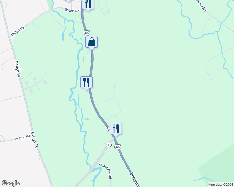 map of restaurants, bars, coffee shops, grocery stores, and more near 5 Eco Way in Bridgton