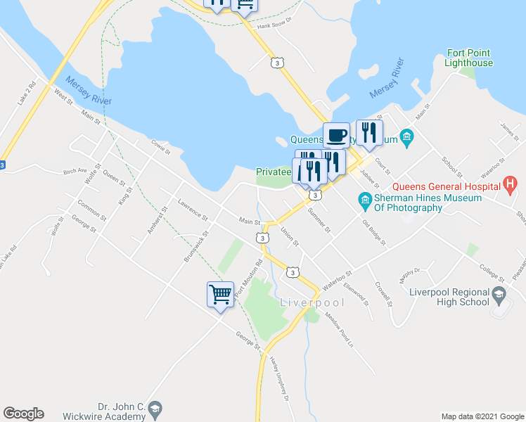 map of restaurants, bars, coffee shops, grocery stores, and more near 32 Union Street in Milton