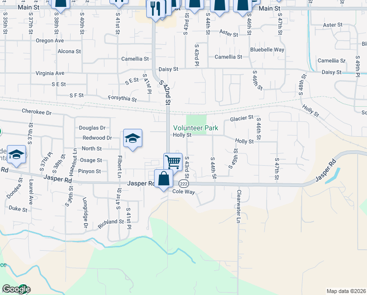 map of restaurants, bars, coffee shops, grocery stores, and more near 832 South 43rd Street in Springfield