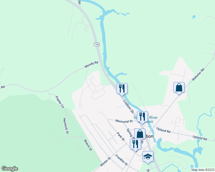 map of restaurants, bars, coffee shops, grocery stores, and more near 130 Lisbon Street in Lisbon