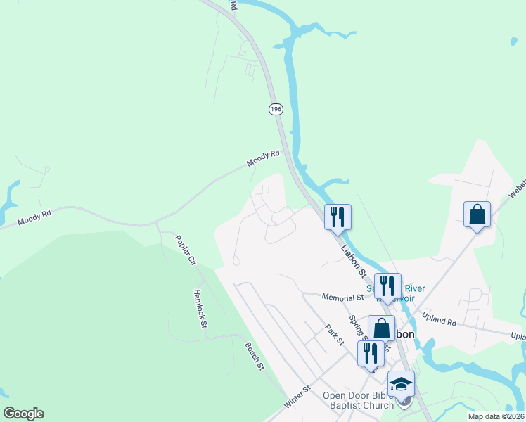 map of restaurants, bars, coffee shops, grocery stores, and more near Premier Drive in Lisbon