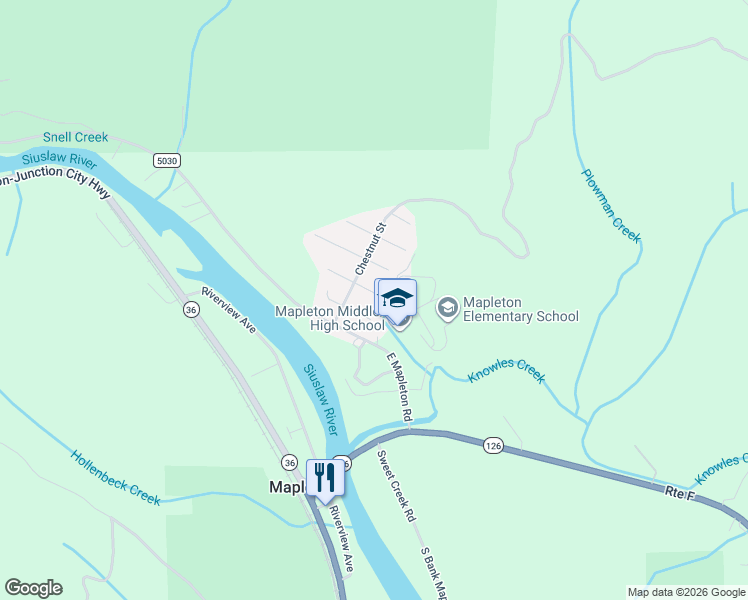 map of restaurants, bars, coffee shops, grocery stores, and more near 11792 Orchard Avenue in Mapleton