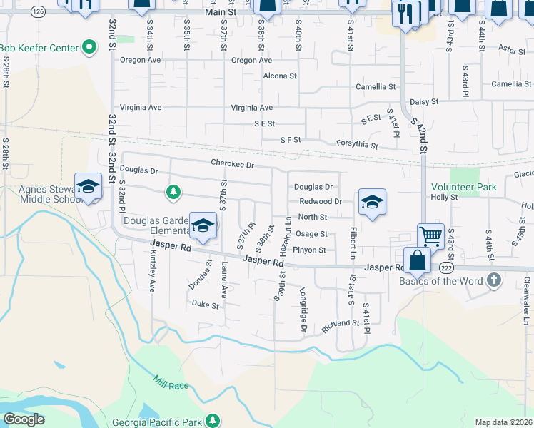 map of restaurants, bars, coffee shops, grocery stores, and more near 898 South 38th Street in Springfield
