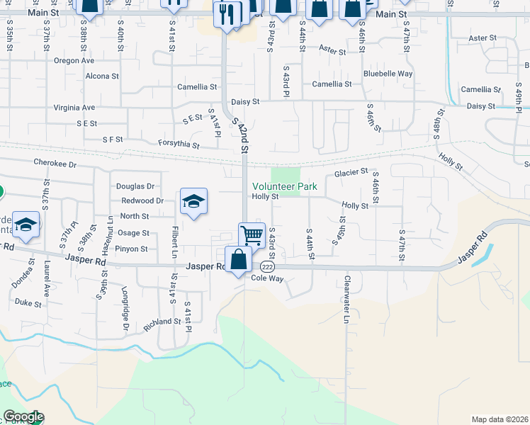 map of restaurants, bars, coffee shops, grocery stores, and more near 832 South 43rd Street in Springfield