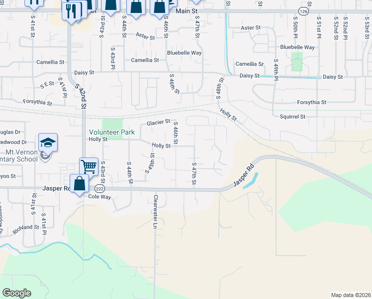 map of restaurants, bars, coffee shops, grocery stores, and more near 4633 Holly Street in Springfield