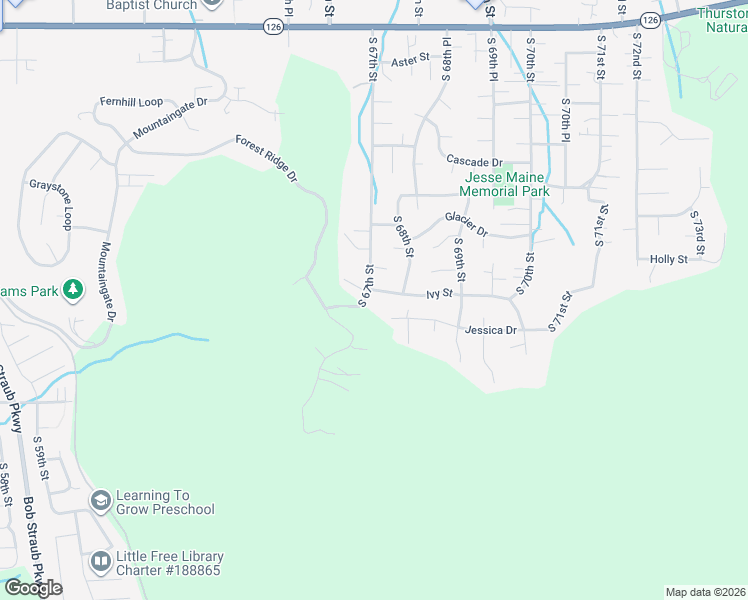 map of restaurants, bars, coffee shops, grocery stores, and more near 6737 Ivy Street in Springfield