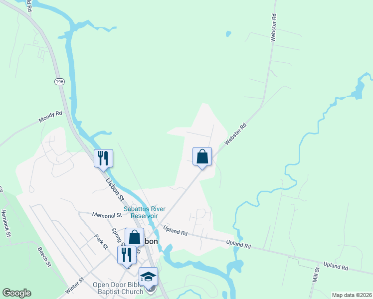 map of restaurants, bars, coffee shops, grocery stores, and more near 14 Camille Drive in Lisbon